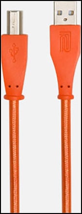 cover Roland Interconnect Cables, USB-A to USB-B Orange Woven, Black Series 10 Foot